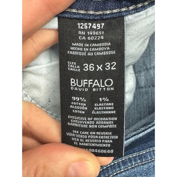 Buffalo David Bitton Men's Jackson-X Straight Stretch Blue Denim Jeans - 36x30 - Picture 5 of 6